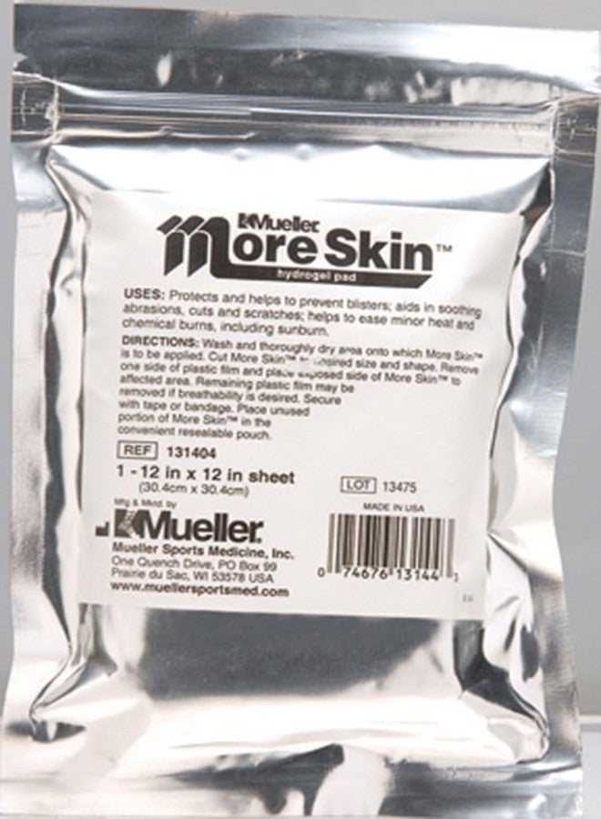 Mueller More Skin Hydrogel Dressing, Non-Medicated, Non-Sterile 12" x 12" Sheet, Absorbs Wound Secretions, Doesn't Stick to Skin, Use to Cover Burns, Blisters and Rashes - Image 1